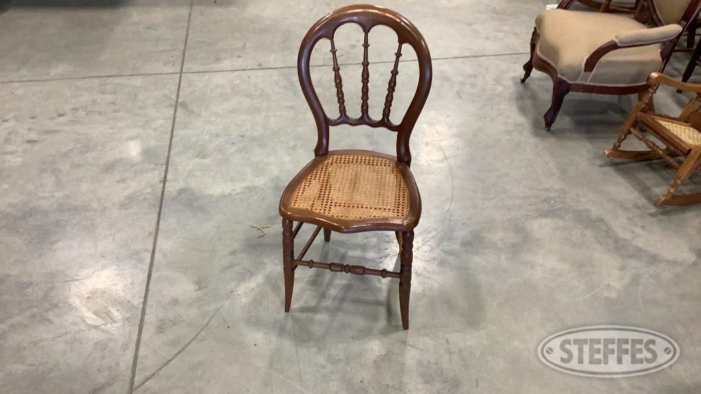 Wooden wicker seat chair